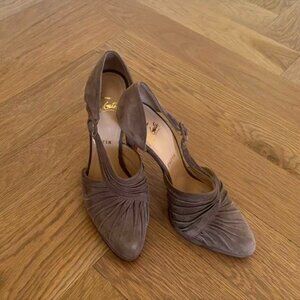 Christian Louboutin Drapiday 120 Suede.  Grey.  Size 40